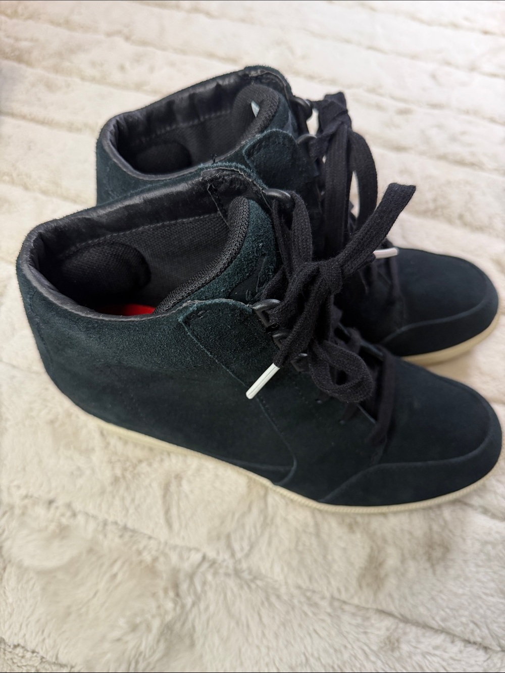 Sorel Out N About Black Suede Wedge Boots, 8.5
